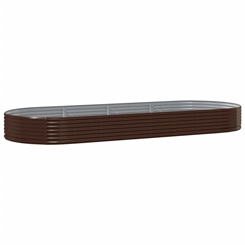 Verzinktes Stahl Hochbeet, 373x140x36 cm, Braun