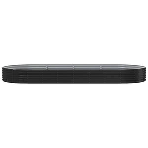 vidaXL Carré potager en acier galvanisé 373x140x36 cm anthracite