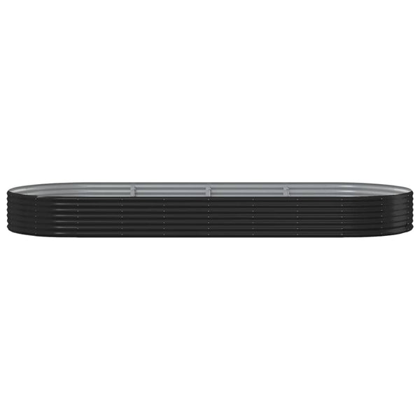 vidaXL Carré potager en acier galvanisé 373x140x36 cm anthracite