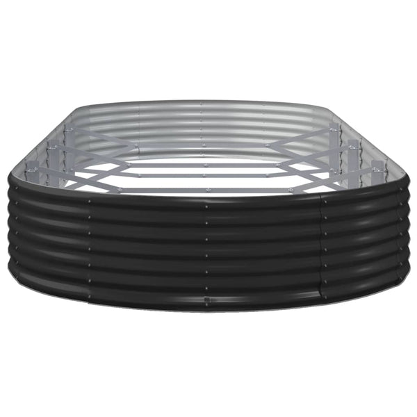 vidaXL Carré potager en acier galvanisé 373x140x36 cm anthracite