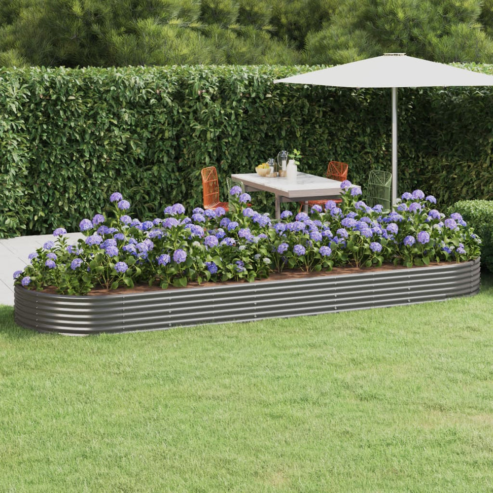 Verzinktes Stahl Hochbeet, 450 cm, Grau