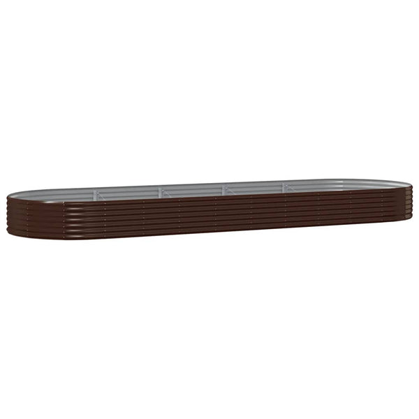 Verzinktes Stahl Hochbeet, 450x140 cm, Braun