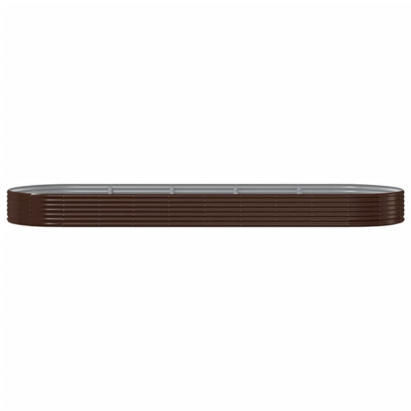 Verzinktes Stahl Hochbeet, 450x140 cm, Braun