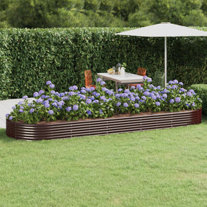 Verzinktes Stahl Hochbeet, 450x140 cm, Braun