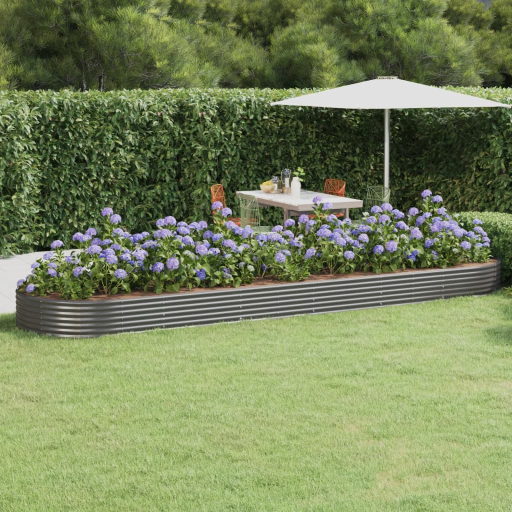 Verzinktes Stahl Hochbeet 523x140x36 cm Grau