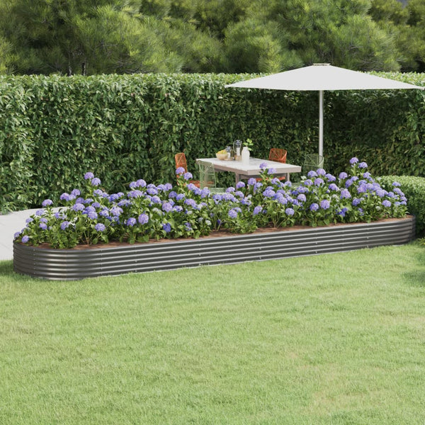 Verzinktes Stahl Hochbeet 523x140x36 cm Grau