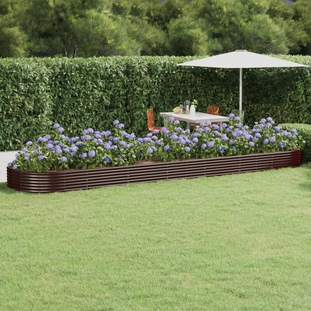 Verzinktes Stahl Hochbeet Braun 600x140x36 cm