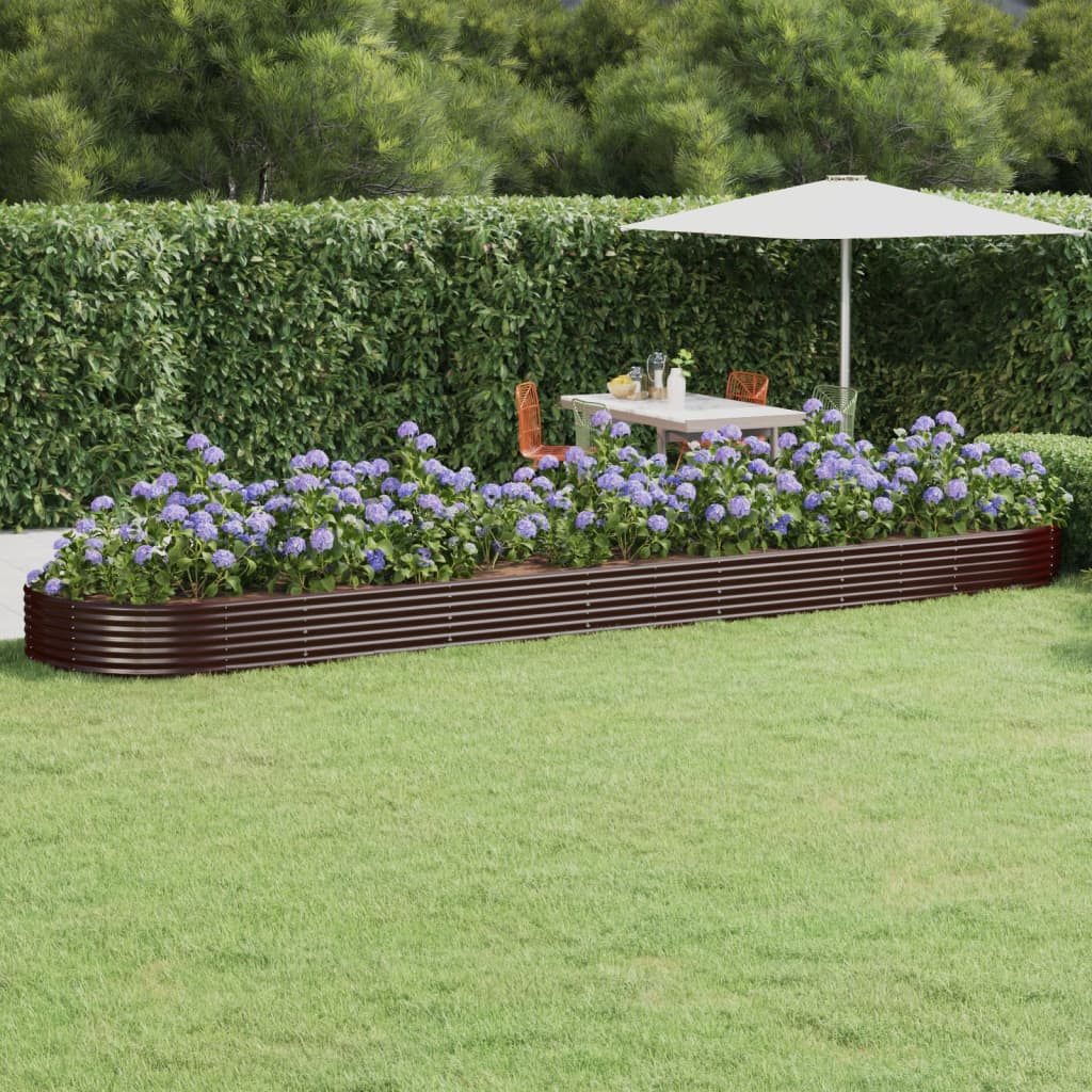 Verzinktes Stahl Hochbeet Braun 600x140x36 cm