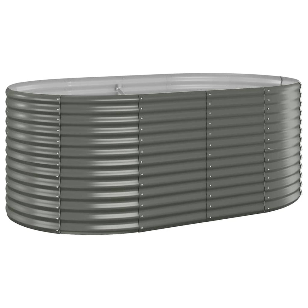 Verzinktes Stahl Hochbeet, 175x100x68 cm, Grau