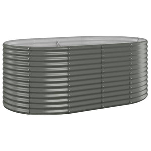 Verzinktes Stahl Hochbeet, 175x100x68 cm, Grau