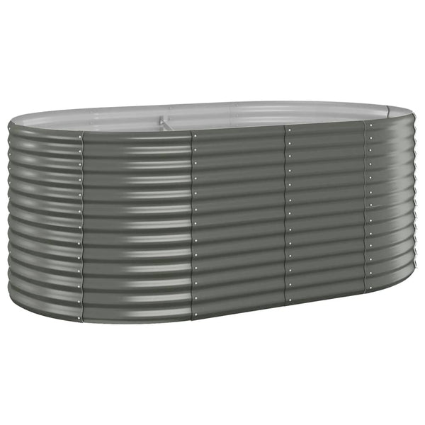 Verzinktes Stahl Hochbeet, 175x100x68 cm, Grau