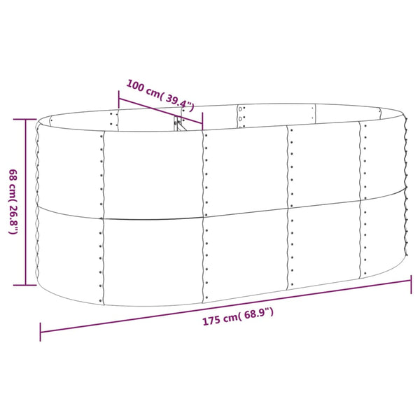 Hochbeet aus Stahl, 175x100x68 cm, Braun