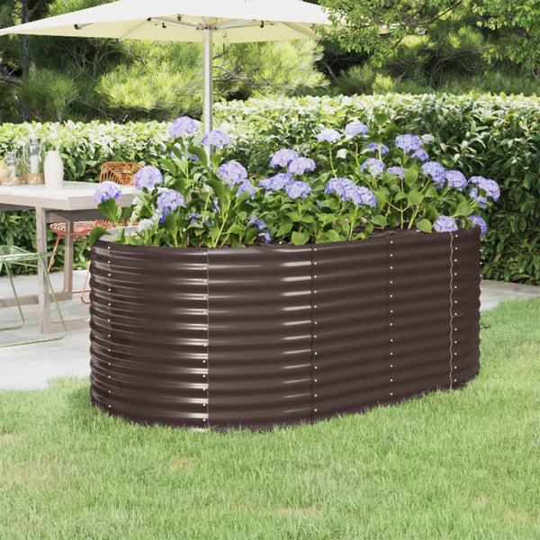 Hochbeet aus Stahl, 175x100x68 cm, Braun