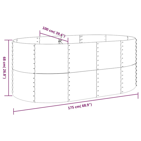 Verzinktes Stahl Hochbeet Anthrazit 175x100x68cm