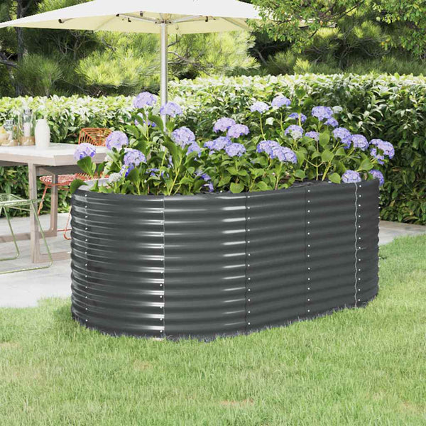 Verzinktes Stahl Hochbeet Anthrazit 175x100x68cm