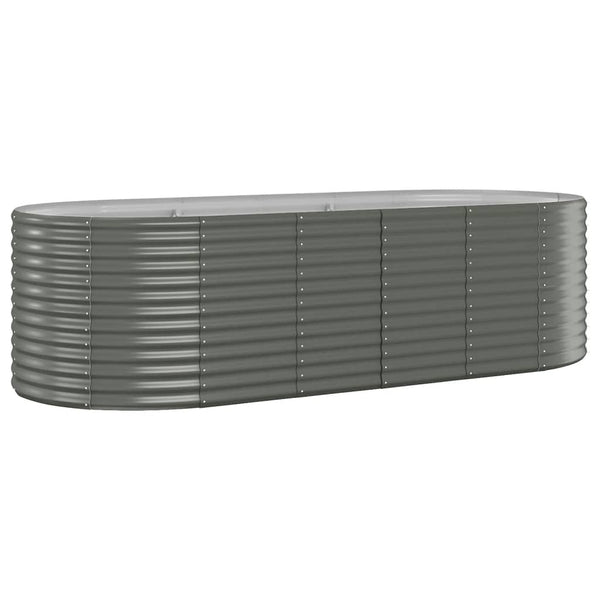 Verzinktes Stahl Hochbeet, 249x100x68 cm, Grau