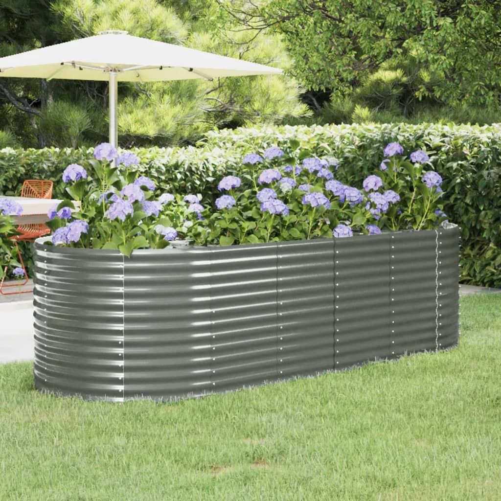 Verzinktes Stahl Hochbeet, 249x100x68 cm, Grau