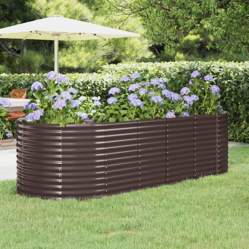 Verzinktes Stahl Hochbeet, 249x100x68 cm, Braun