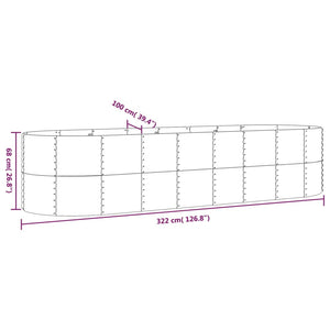 Verzinktes Stahl Hochbeet 322x100x68cm