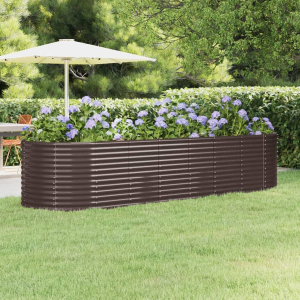 Verzinktes Stahl Hochbeet, 322 cm, Braun