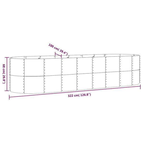 Verzinktes Stahl Hochbeet 322cm Anthrazit