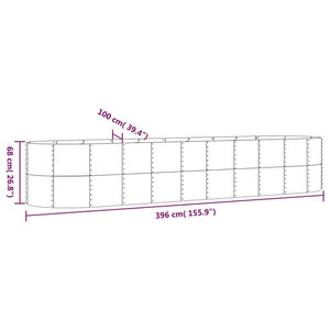 Verzinktes Stahl Hochbeet Braun 396cm