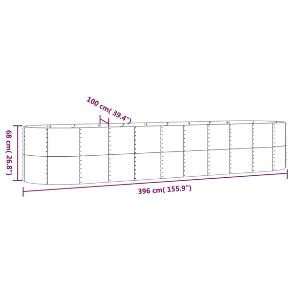 Verzinktes Stahl Hochbeet Braun 396cm