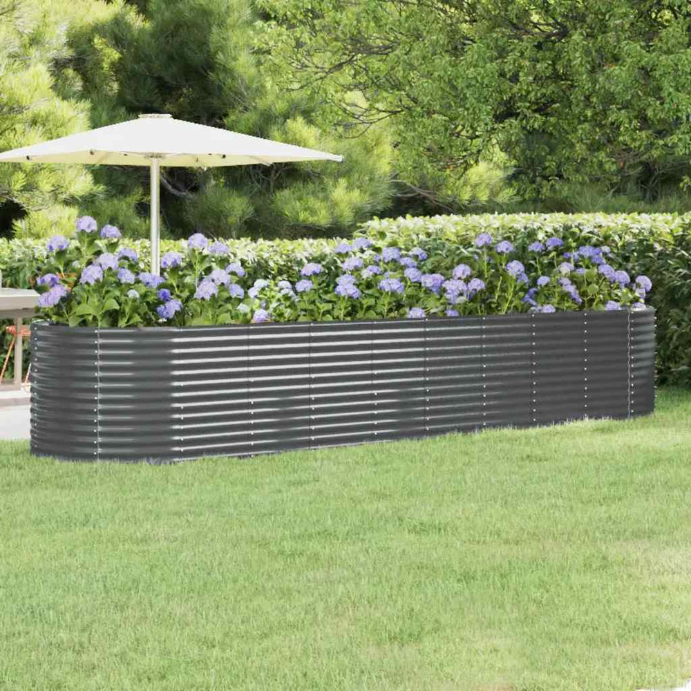 Verzinktes Stahl Hochbeet Anthrazit 396x100x68 cm