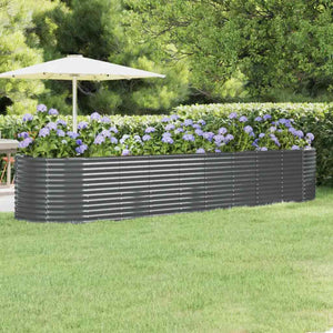 Verzinktes Stahl Hochbeet Anthrazit 396x100x68 cm