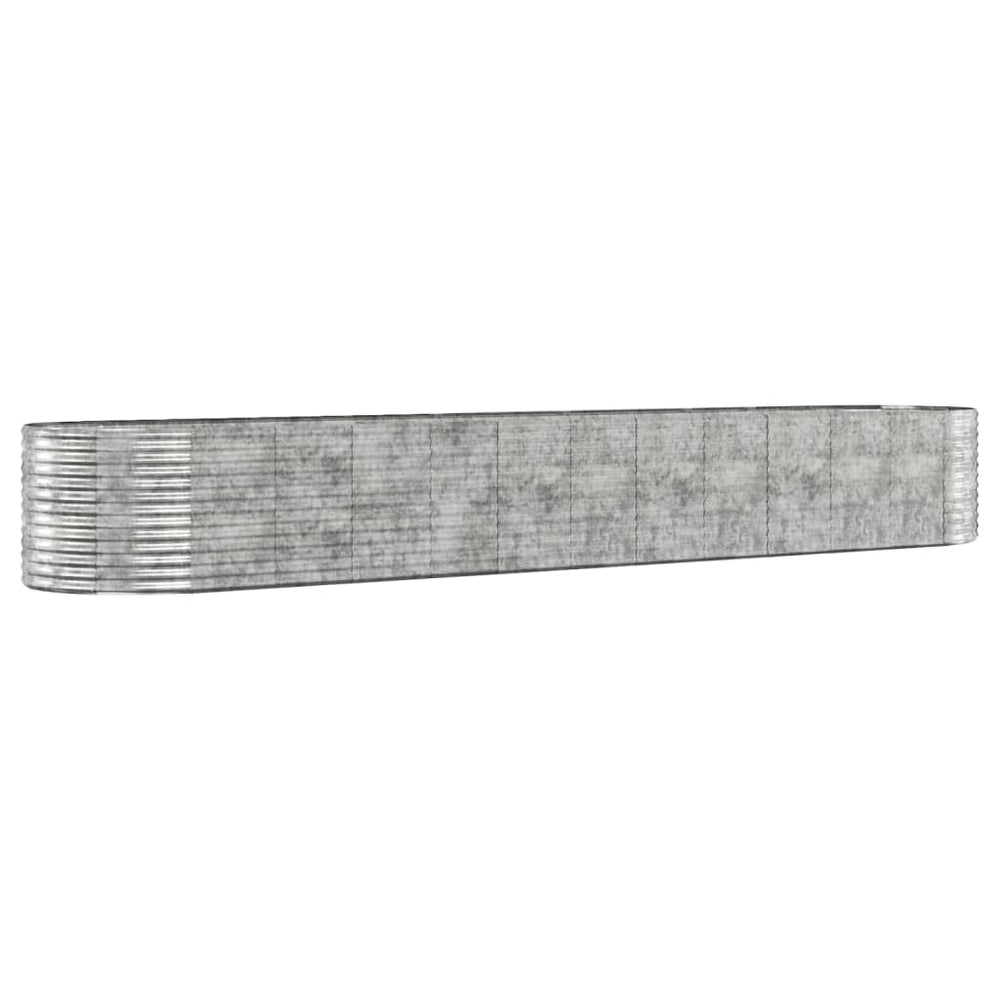 Hochbeet aus pulverbeschichtetem Stahl, 507 cm, Silber