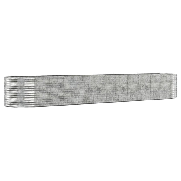 Hochbeet aus pulverbeschichtetem Stahl, 507 cm, Silber