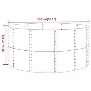 Hochbeet Grau 140x140 cm Verzinkt