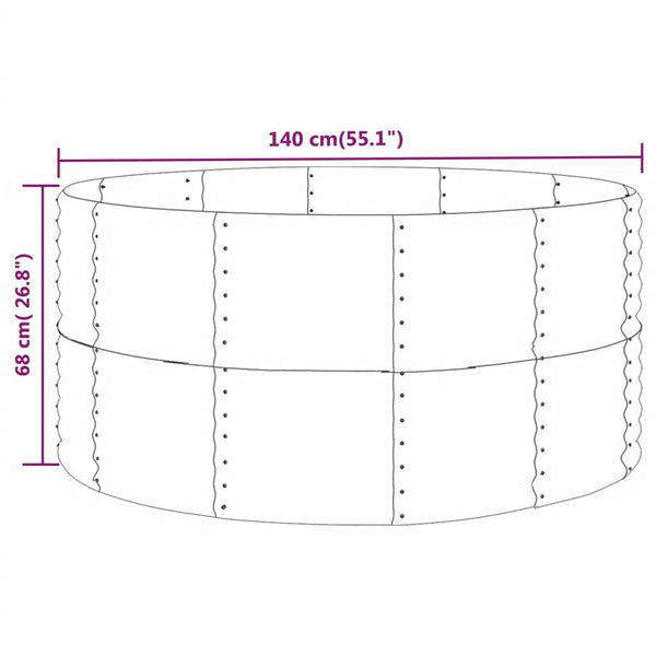 Hochbeet Grau 140x140 cm Verzinkt