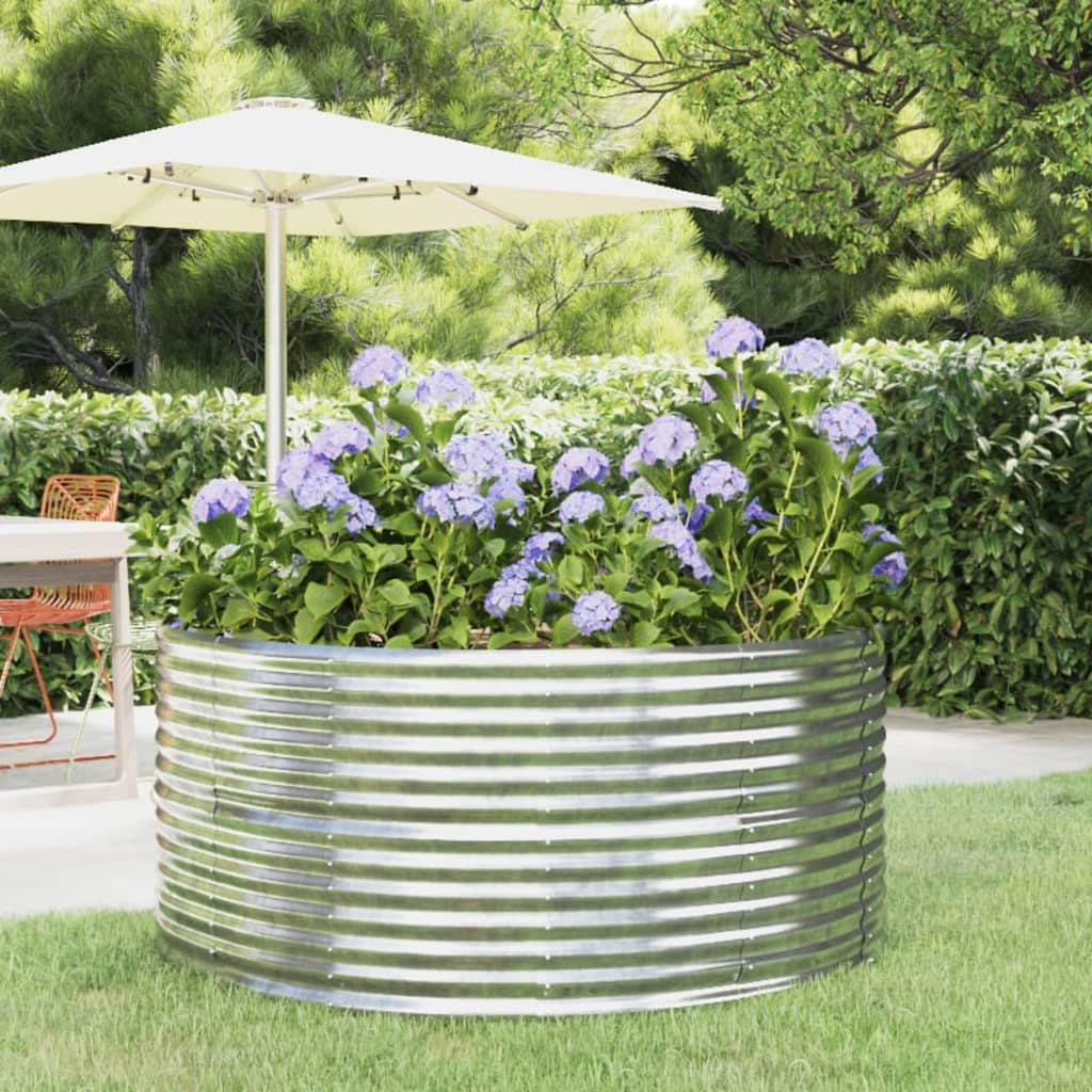 Hochbeet Silber 140x140x68 cm Verzinkt