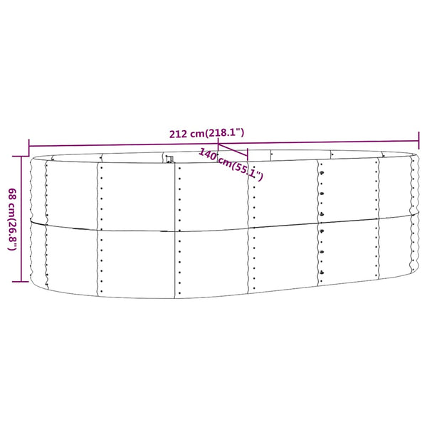 Anthrazit Garten-Hochbeet 212x140x68cm