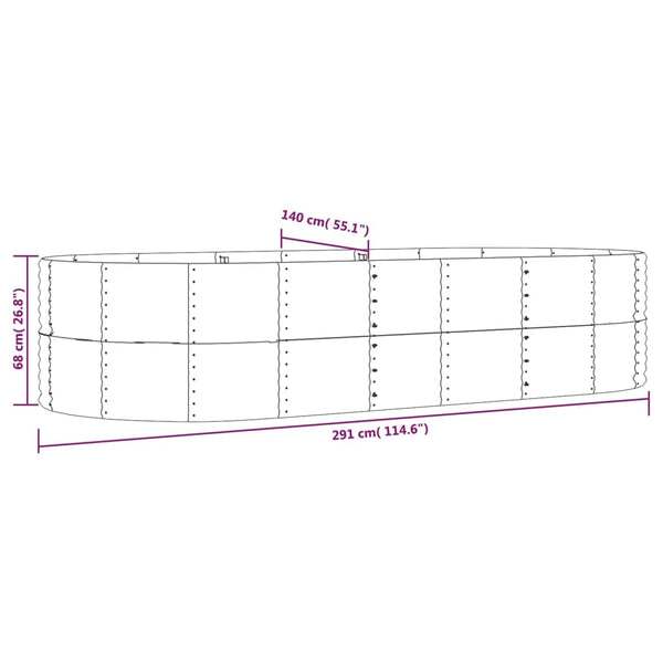 Hochbeet Silbern 291x140x68 cm