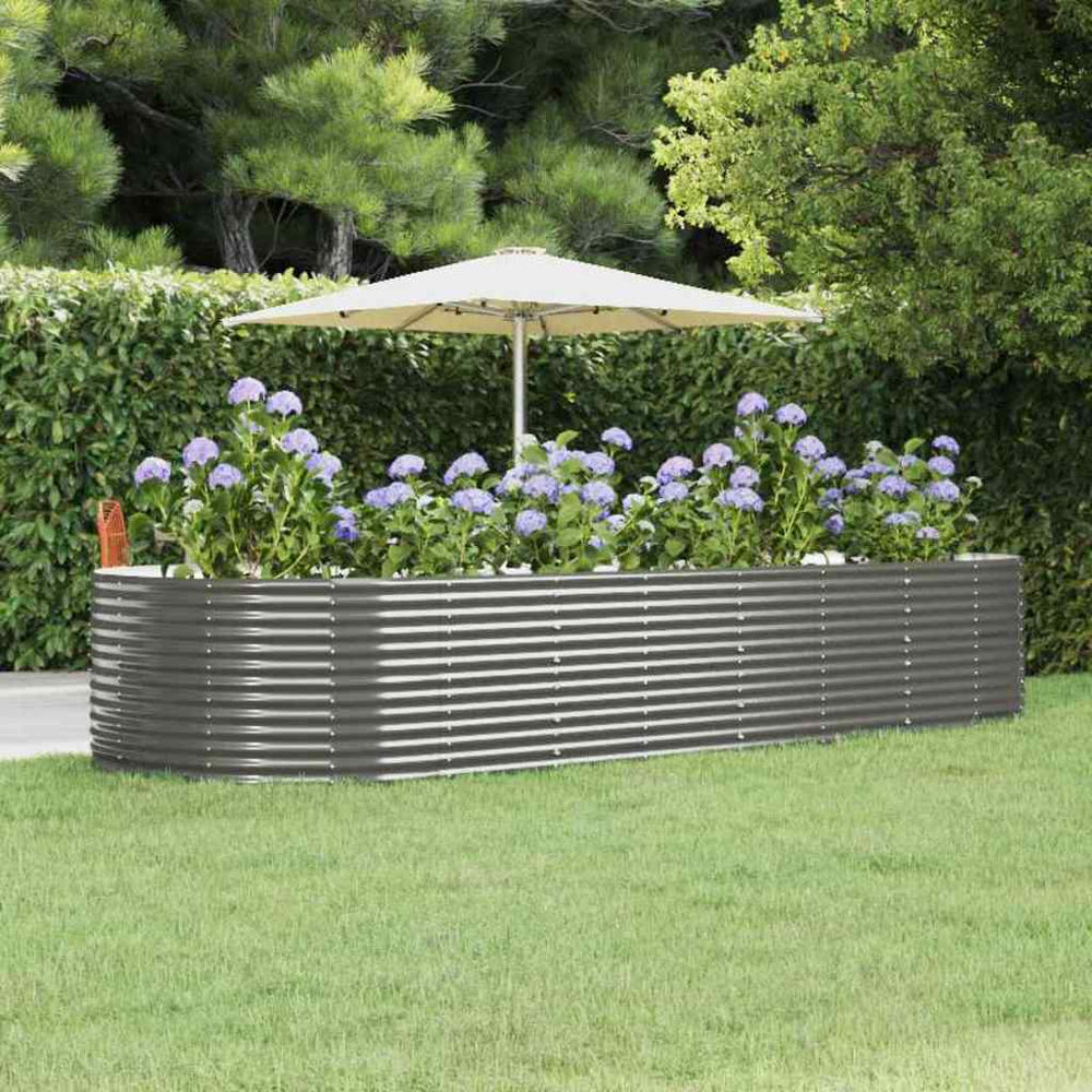 Graues Hochbeet 367x140x68 cm aus Stahl