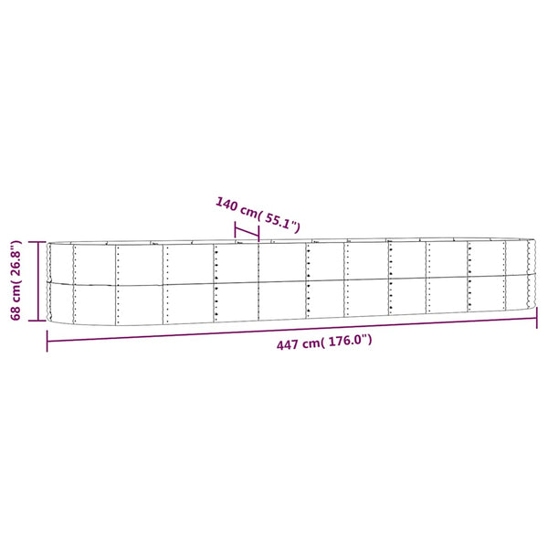 Anthrazit Hochbeet 447 cm Verzinkt