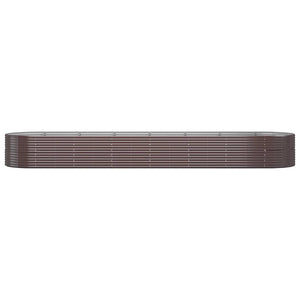 Braunes Hochbeet aus pulverbeschichtetem Stahl 584x140x68 cm