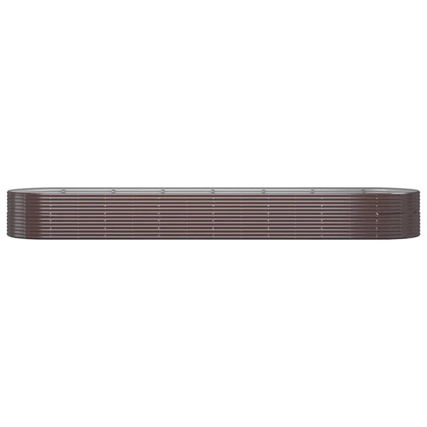 Braunes Hochbeet aus pulverbeschichtetem Stahl 584x140x68 cm
