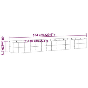 Hochbeet Stahl Silber 584x140x68 cm