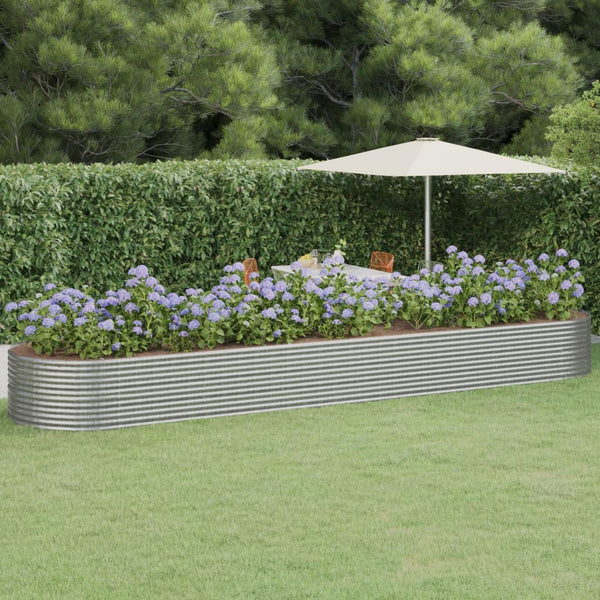 Hochbeet Stahl Silber 584x140x68 cm
