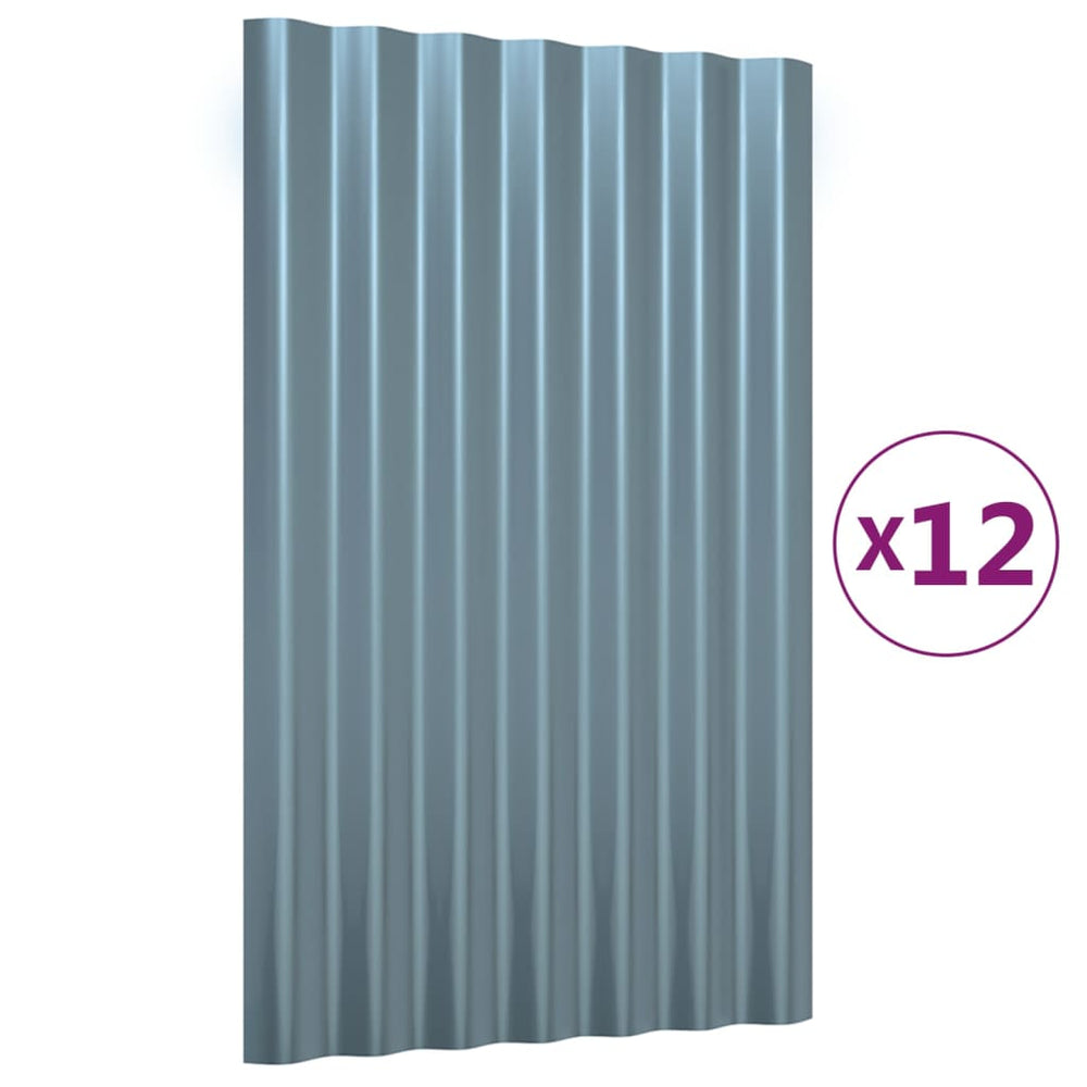 Dachpaneele Grau Verzinkt 60x36cm, 12 Stk.