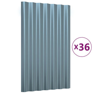 Dachpaneele 60x36 cm, 36 Stk. Grau Verzinkt