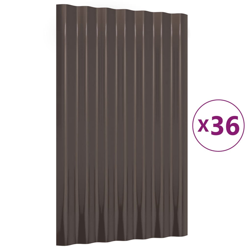 Dachpaneele 60x36cm, Verzinkt, Braun, 36 Stk.