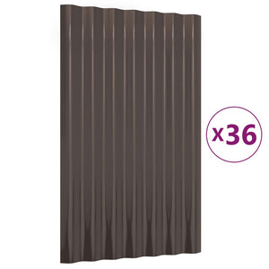 Dachpaneele 60x36cm, Verzinkt, Braun, 36 Stk.