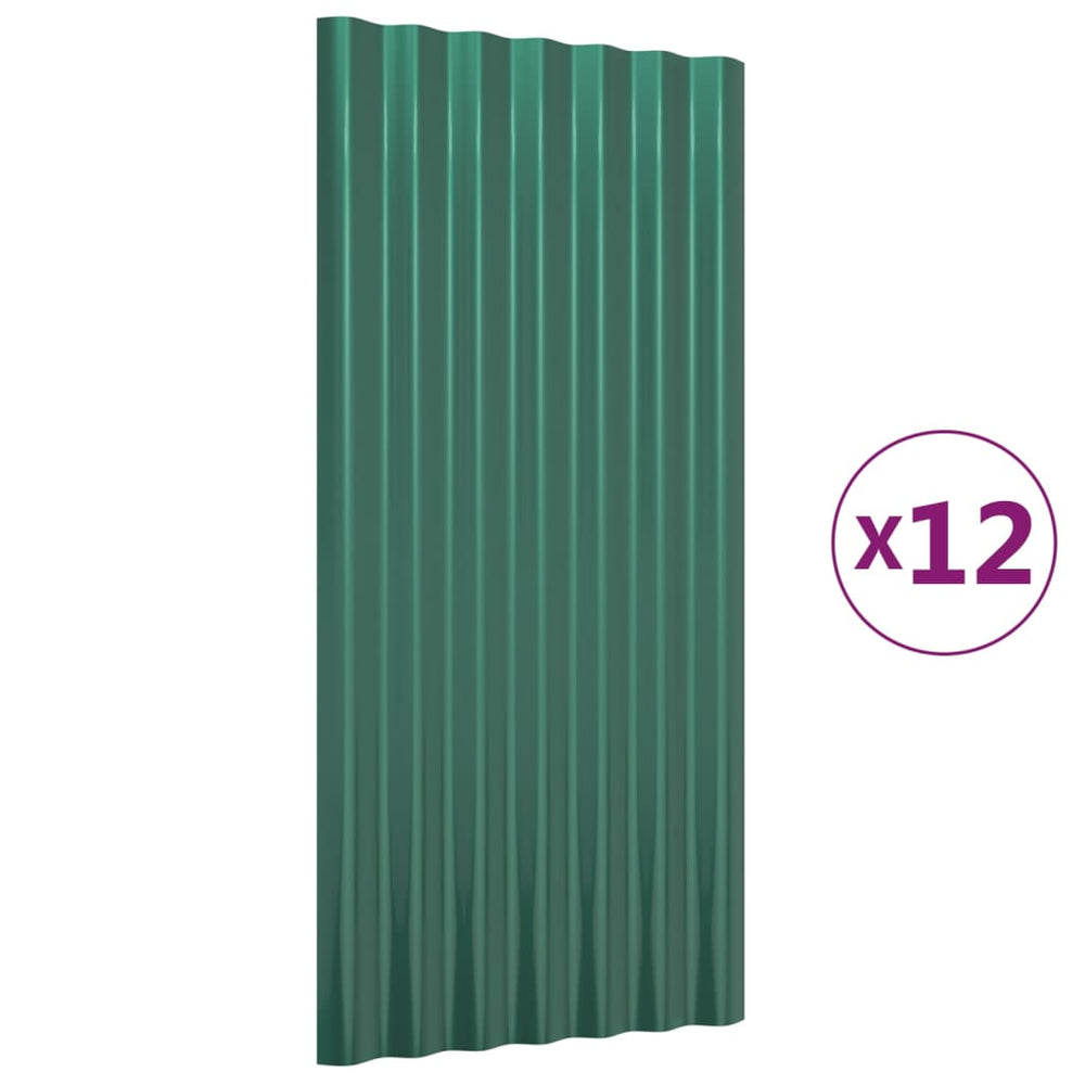 Dachpaneele Grün, 12 Stk., 80x36 cm