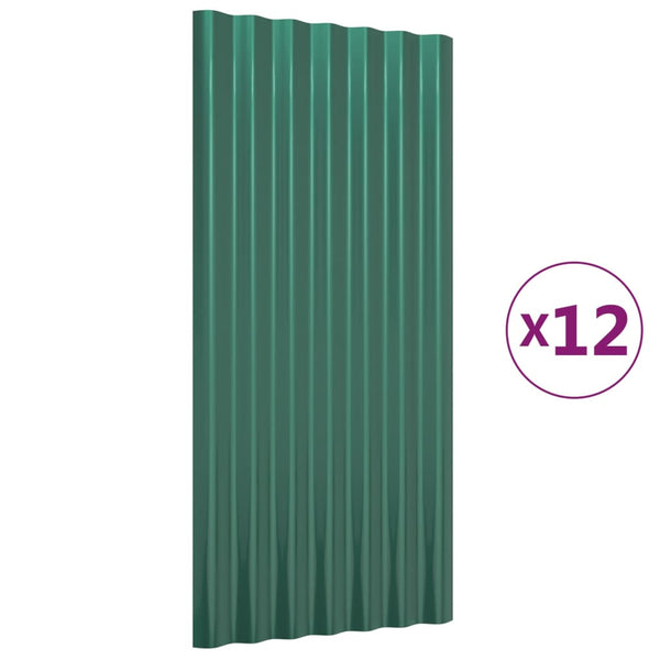 Dachpaneele Grün, 12 Stk., 80x36 cm