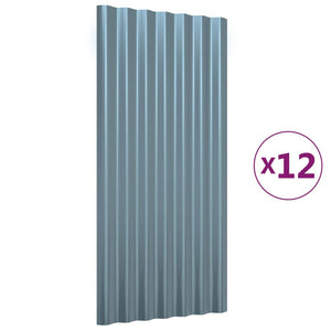 Dachpaneele Grau Verzinkt 80x36cm 12 Stk.