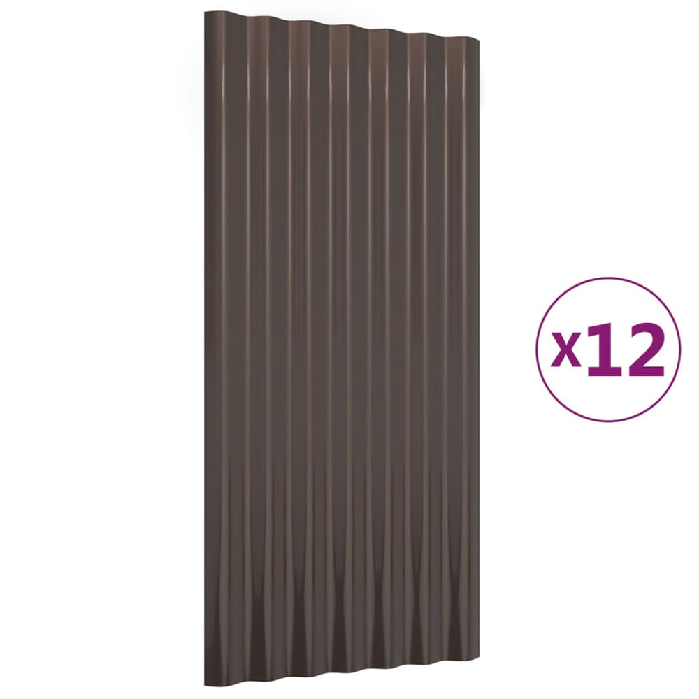Dachpaneele, Verzinkt, Braun, 80x36cm, 12 Stk.